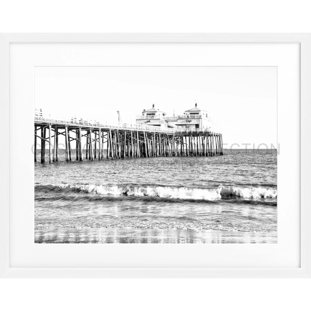 Poster Kalifornien Malibu Beach ’Pier’ K88 - Weiss