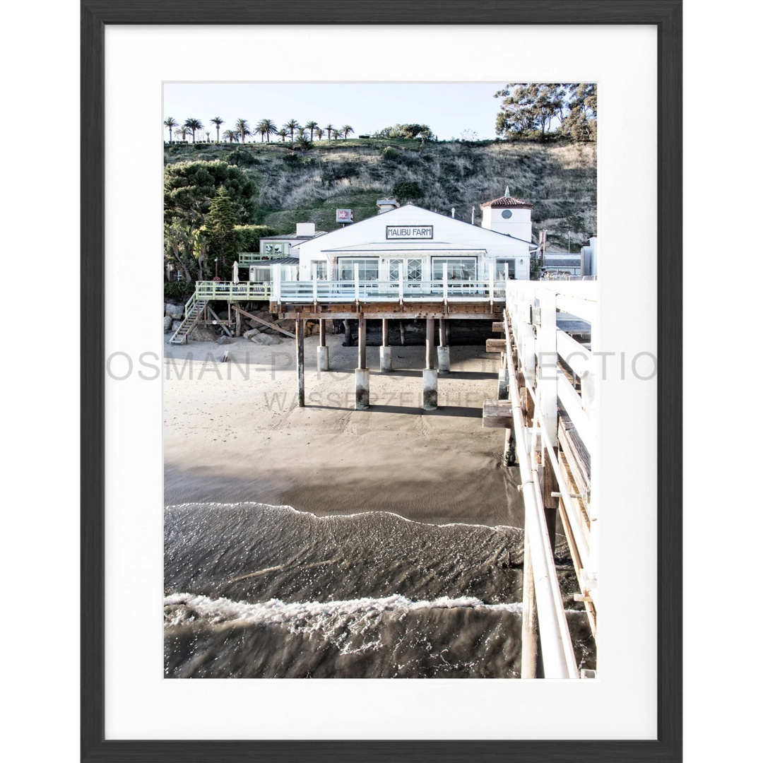 Poster Kalifornien Malibu Beach ’Pier’ K95 - Schwarz