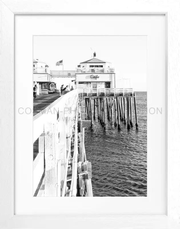 Poster Kalifornien Malibu Beach ’Pier’ K96 - Weiss 3cm