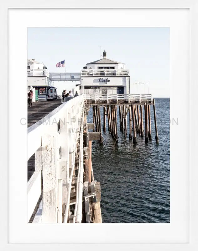 Poster Kalifornien Malibu Beach ’Pier’ K96 - Weiss