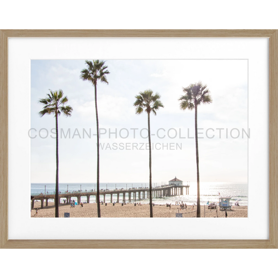 Poster Kalifornien Manhattan Beach K185 - Eiche Furnier