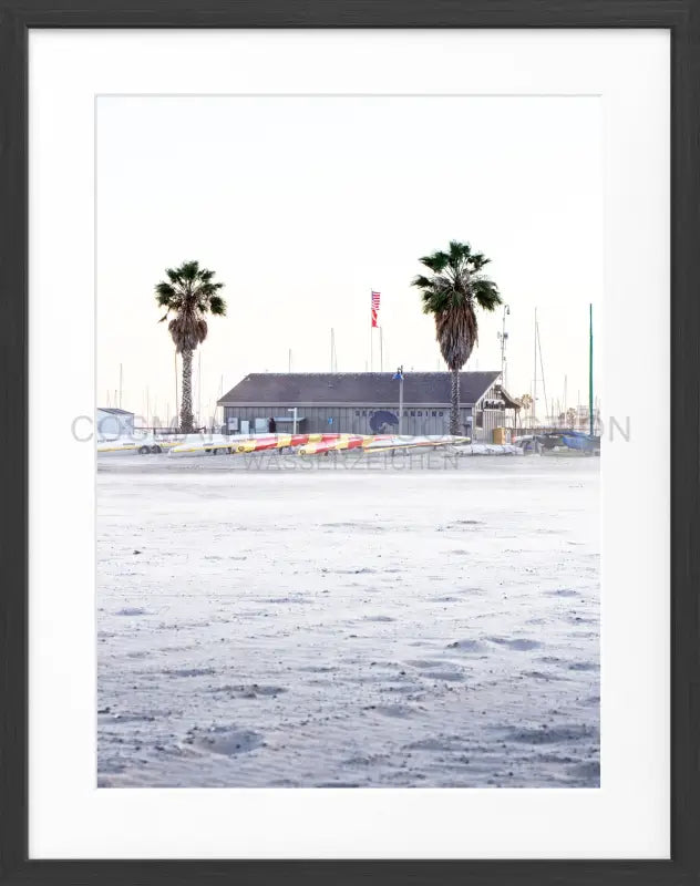 Poster Kalifornien Santa Barbara ’Beach’ K23 - Schwarz