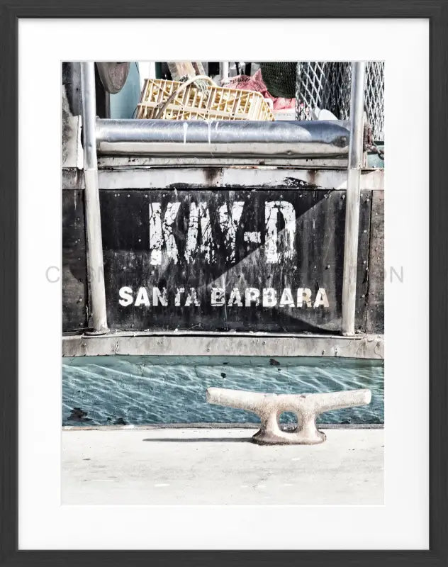 Poster Kalifornien Santa Barbara ’Boat’ K50 - Schwarz