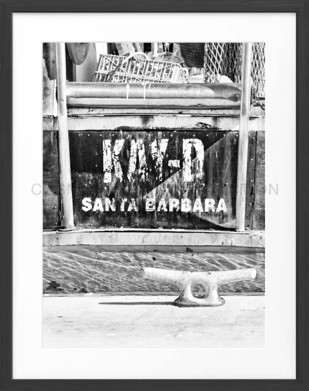 Poster Kalifornien Santa Barbara ’Boat’ K50 - Schwarz