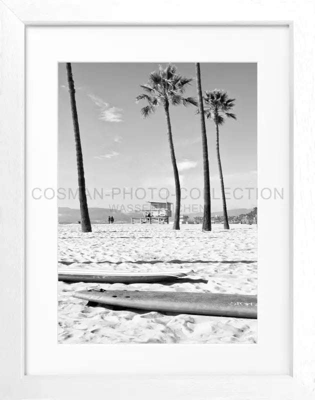 Poster Kalifornien Venice Beach K121 - Weiss 3cm / Motiv: