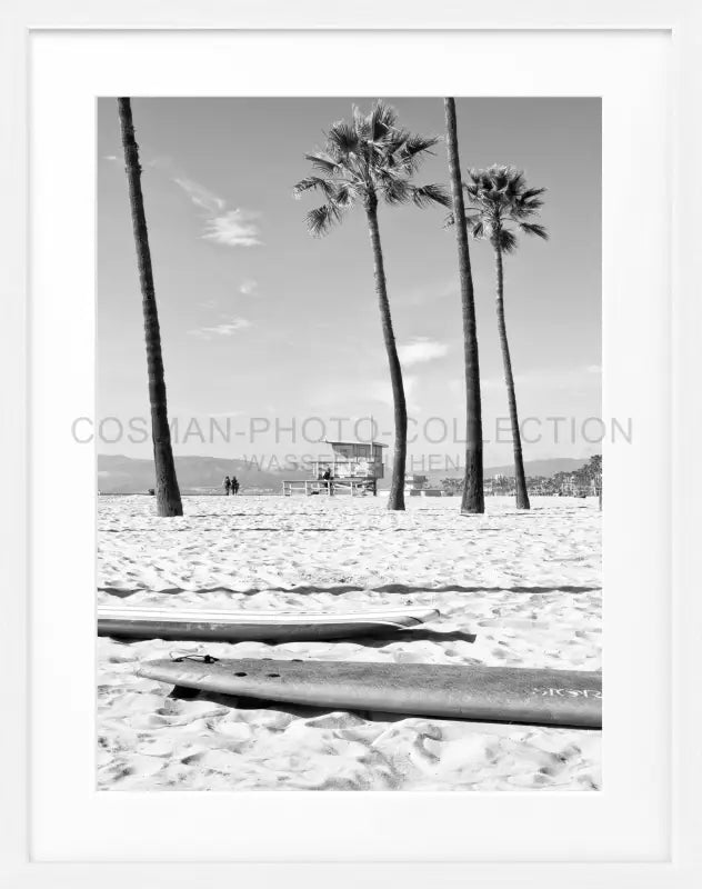 Poster Kalifornien Venice Beach K121 - Weiss 1.5cm / Motiv: