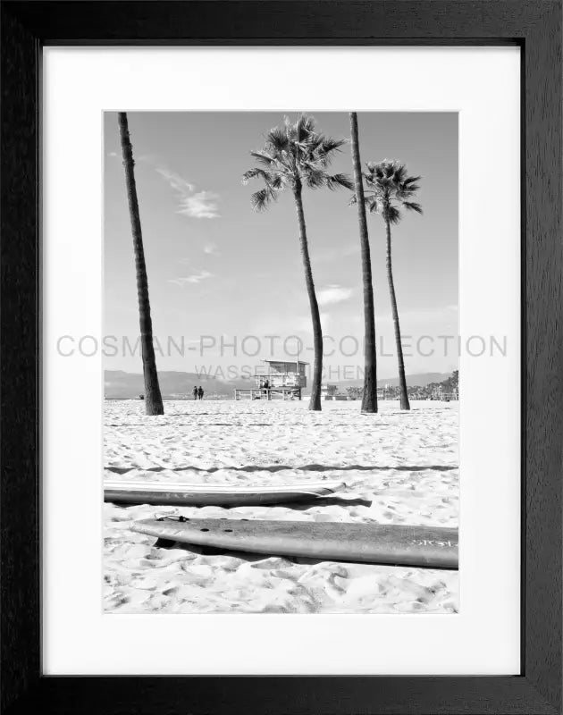 Poster Kalifornien Venice Beach K121 - Schwarz 3cm / Motiv: