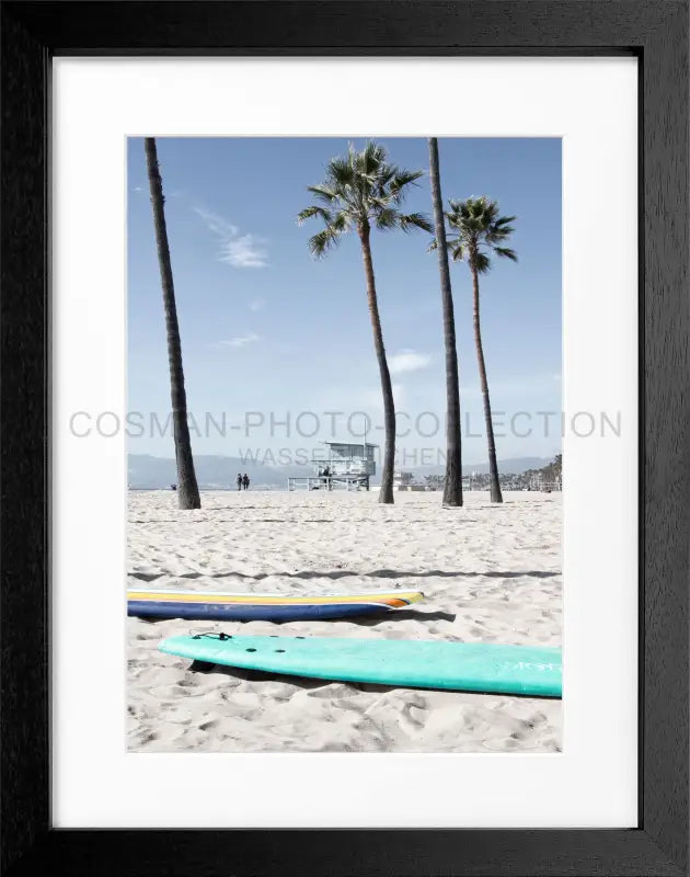 Poster Kalifornien Venice Beach K121 - Schwarz 3cm / Motiv: