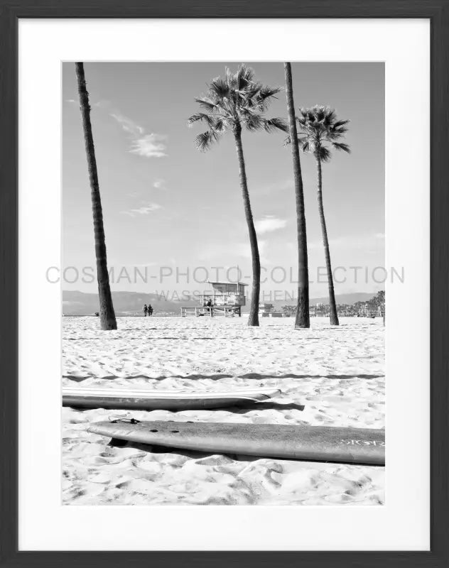 Poster Kalifornien Venice Beach K121 - Schwarz matt 1.5cm