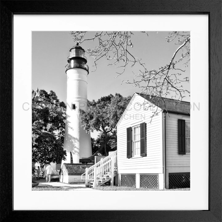 Poster ’Lighthouse’ Florida Key West FL10A - Schwarz