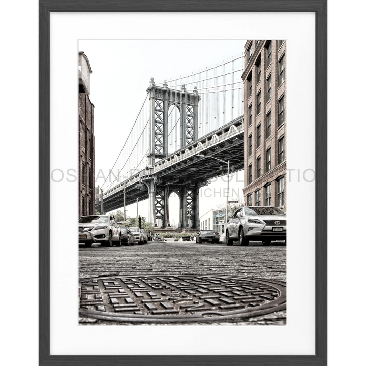 Poster New York ’Manhattan Bridge’ NY33 - Schwarz matt