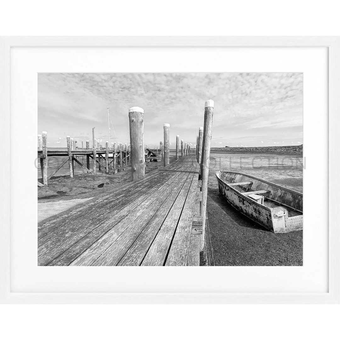 Poster Rantumer Hafen Sylt SY65 - Weiss 1.5cm / S (31cm x