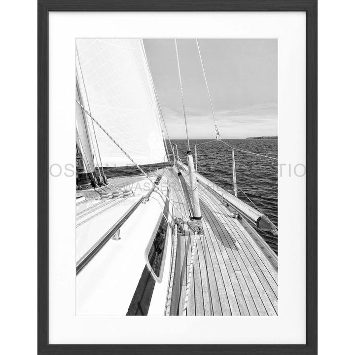 Poster Segelboot SAIL01 - Schwarz matt 1.5cm / S (25cm x