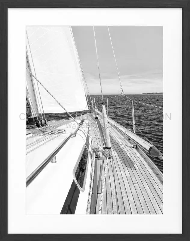 Poster Segelboot SAIL01 - Schwarz matt 1.5cm / S (25cm x