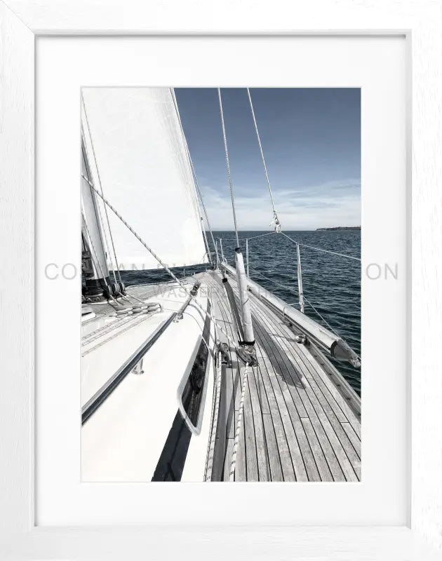 Poster Segelboot SAIL01 - Weiss 3cm / S (25cm x 31cm)