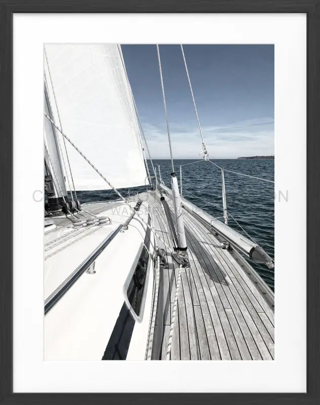 Poster Segelboot SAIL01 - Schwarz matt 1.5cm / S (25cm x