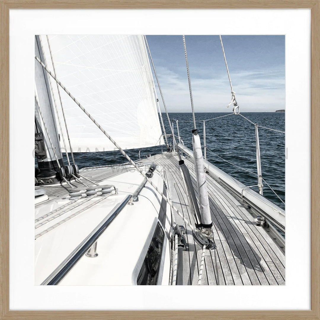 Poster Segelboot SAIL01Q - Eiche Furnier 1.5cm / Quadrat 55