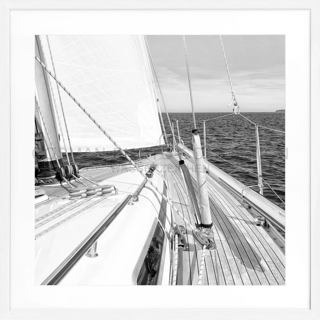 Poster Segelboot SAIL01Q - Weiss 1.5cm / Quadrat 55