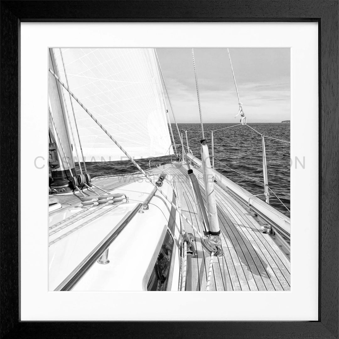 Poster Segelboot SAIL01Q - Schwarz 3cm / Quadrat 55