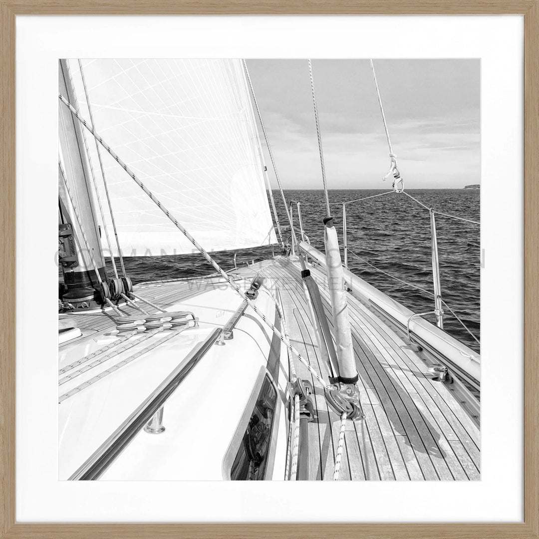 Poster Segelboot SAIL01Q - Eiche Furnier 1.5cm / Quadrat 55