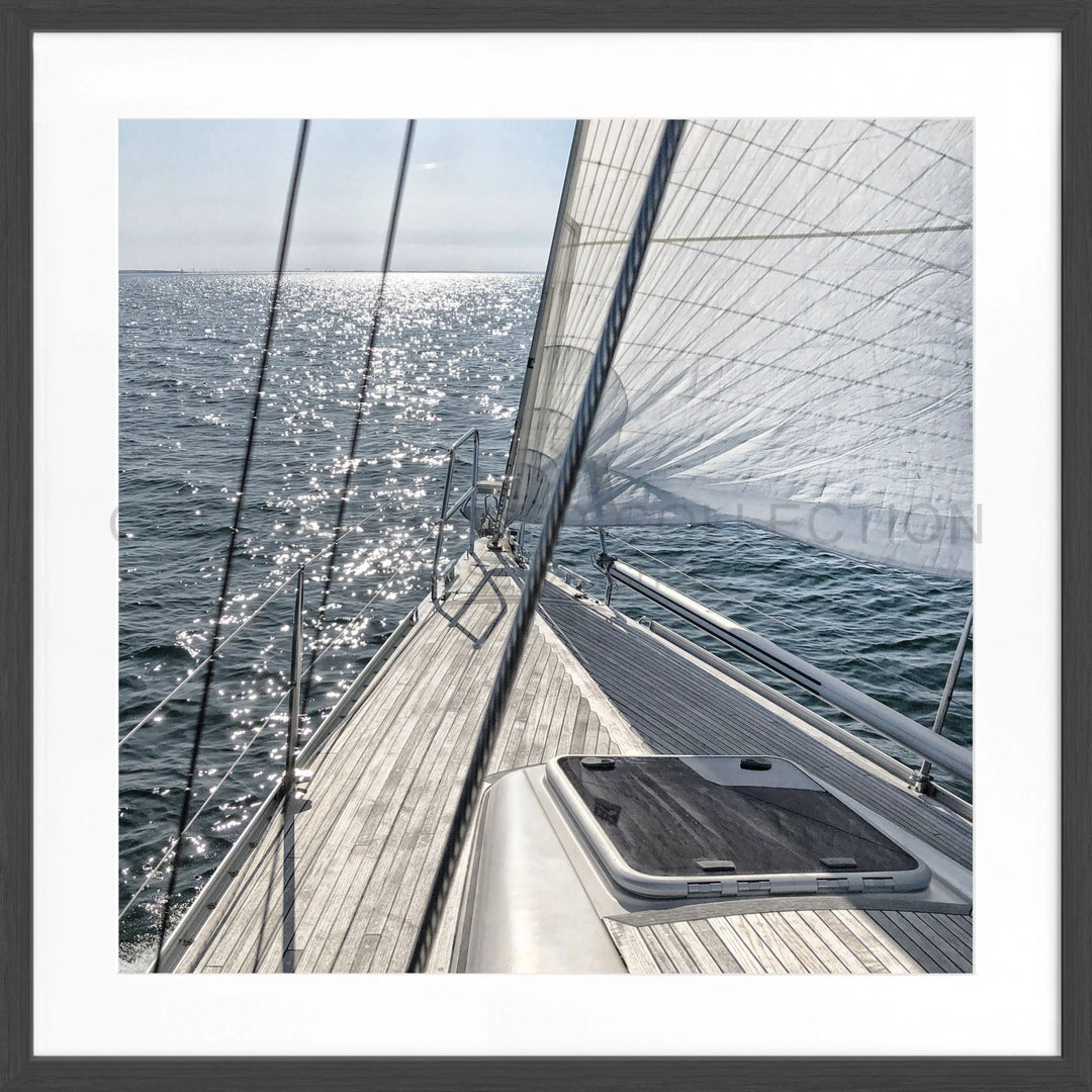 Poster Segelboot SAIL04Q - Schwarz matt 1.5cm / Quadrat 55