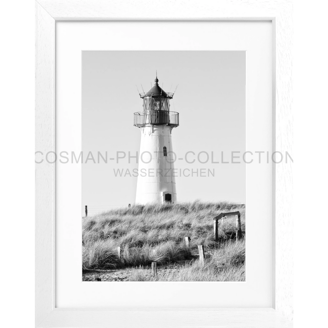 Cosman-Interior Motiv: schwarz/weiss / Grösse: S (25cm x 31cm) / Rahmenfarbe: weiss matt Poster Sylt SY73