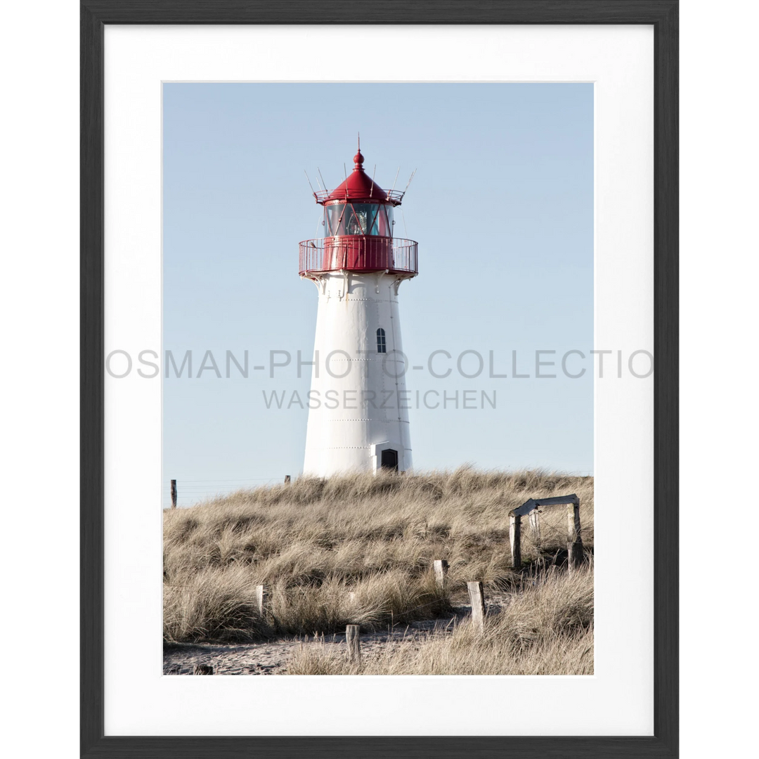 Poster Sylt ’Leuchtturm List’ SY73 - Schwarz matt 1.5cm