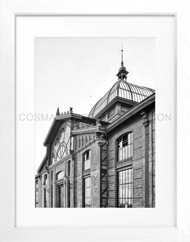 Poster Hamburg Hafen ’Fischmarkt’ HH02B - Weiss 3cm / S