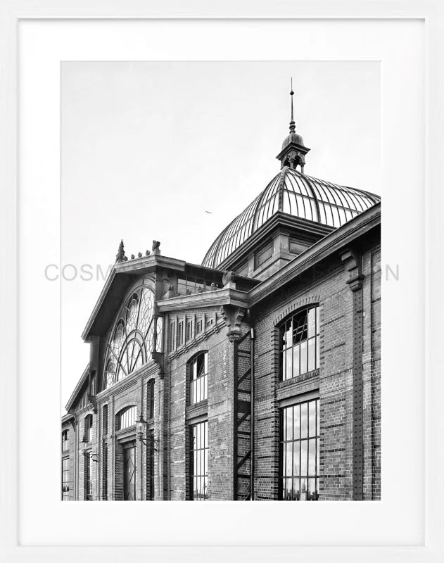 Poster Hamburg Hafen ’Fischmarkt’ HH02B - Weiss 1.5cm