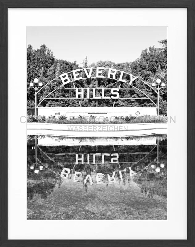 Poster Kalifornien Beverly Hills Sign HW08 - Schwarz matt