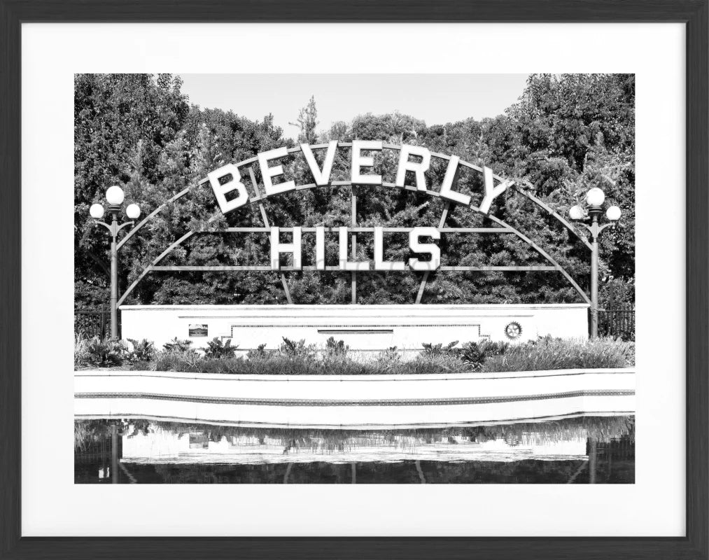Poster Kalifornien Beverly Hills HW09 - Schwarz matt 1.5cm
