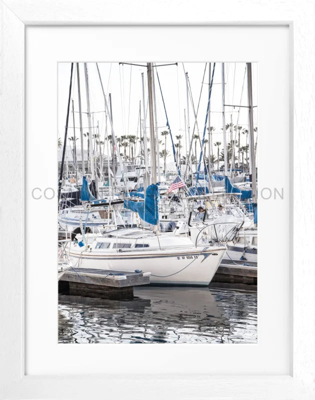 Poster Kalifornien ’Boat’ K177 - Weiss 3cm / Motiv: