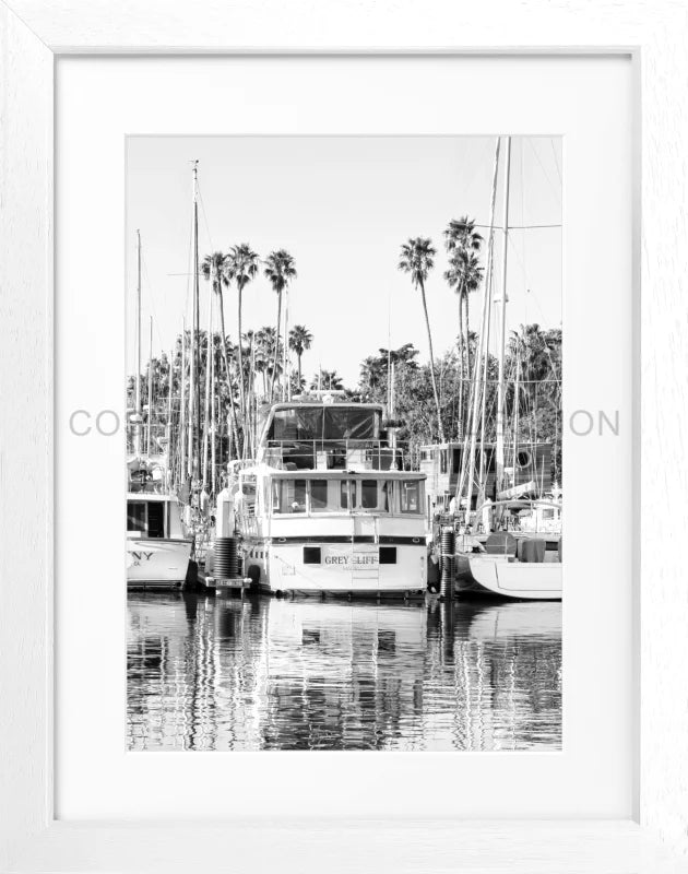 Poster Kalifornien ’Boat’ K33 - Weiss 3cm / Motiv: