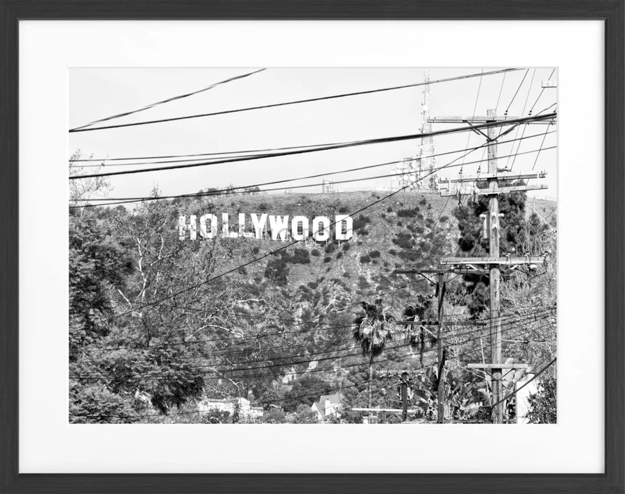 Poster Kalifornien Hollywood ’Sign’ HW12 - Schwarz matt