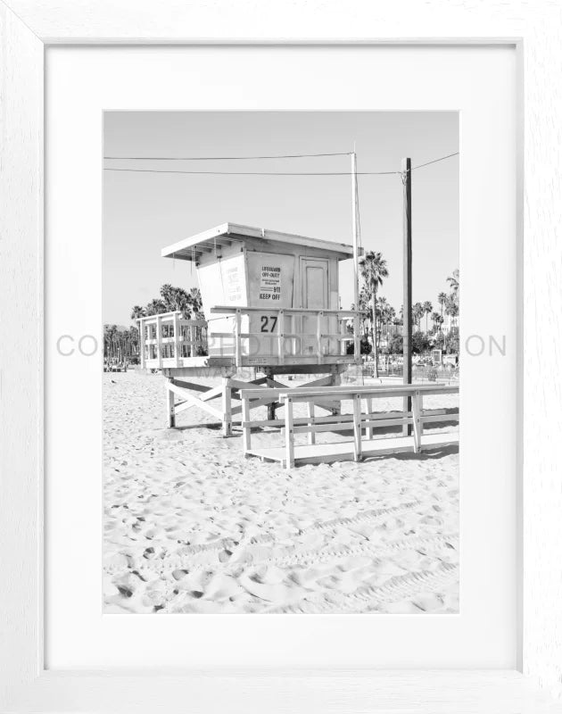 Poster Kalifornien ’Lifeguard’ K123 - Weiss 3cm