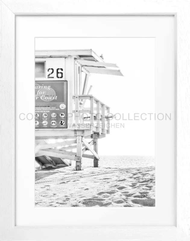 Poster Kalifornien ’Lifeguard’ K126 - Weiss 3cm