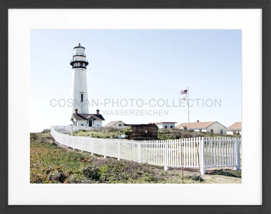 Poster Kalifornien ’Lighthouse’ L04 - Schwarz matt