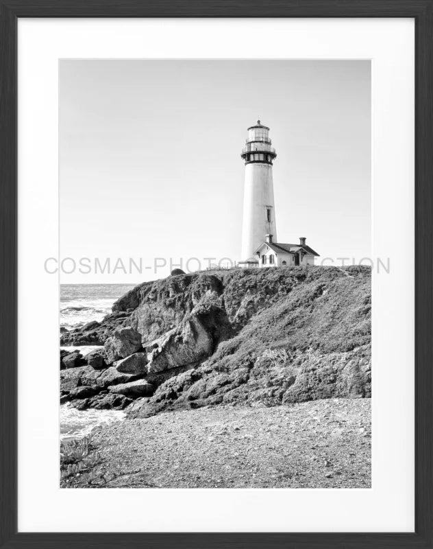 Poster Kalifornien ’Lighthouse’ L06 - Schwarz matt