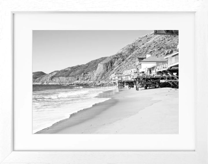 Poster Kalifornien Malibu ’Beach House’ K57 - Weiss 3cm