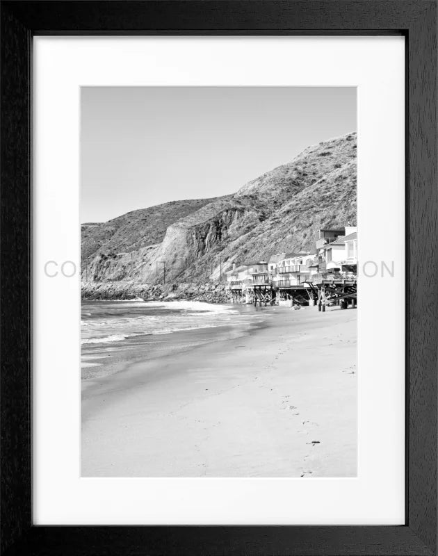 Poster Kalifornien Malibu ’Beach House’ K58 - Schwarz