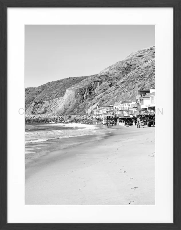 Poster Kalifornien Malibu ’Beach House’ K58 - Schwarz