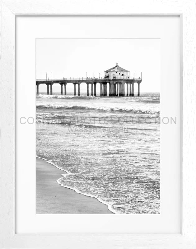 Poster Kalifornien Manhattan Beach ’Pier’ K190 - Weiss