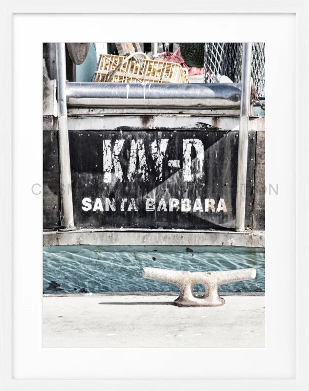 Poster Kalifornien Santa Barbara ’Boat’ K50 - Weiss