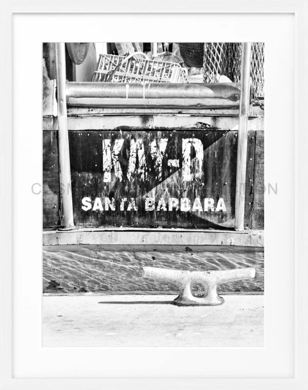 Poster Kalifornien Santa Barbara ’Boat’ K50 - Weiss