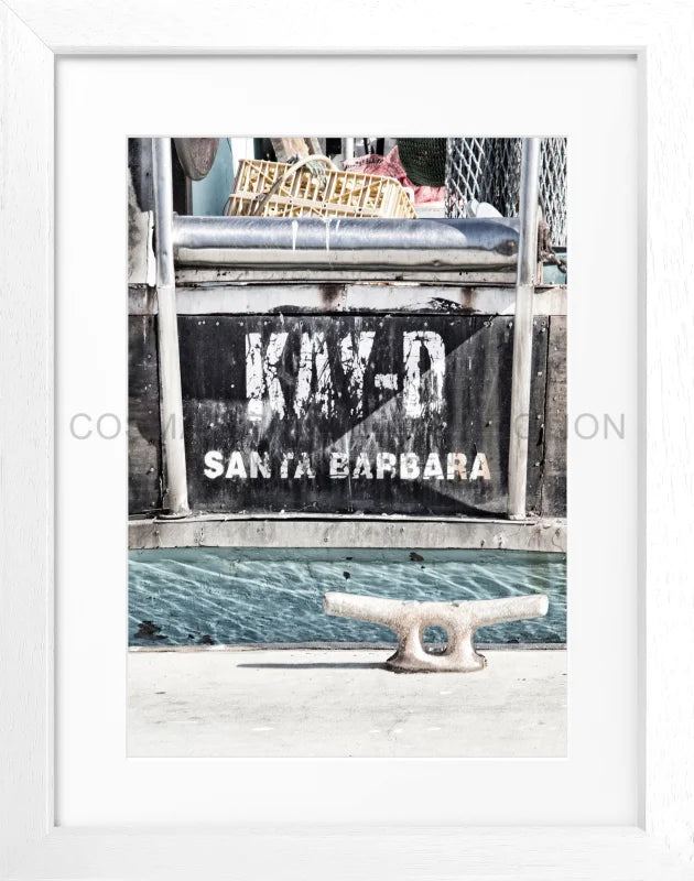 Poster Kalifornien Santa Barbara ’Boat’ K50 - Weiss 3cm