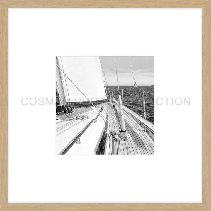 Poster Segelboot SAIL01OB - 43x43cm Objektrahmen - eiche