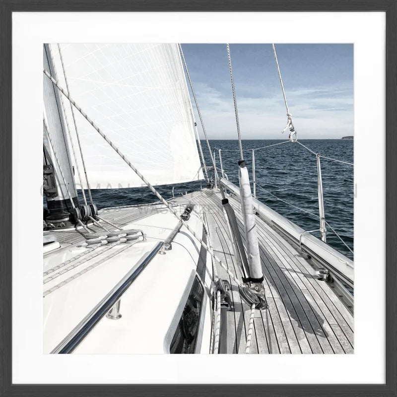 Poster Segelboot SAIL01Q - Schwarz matt 1.5cm / Quadrat 55