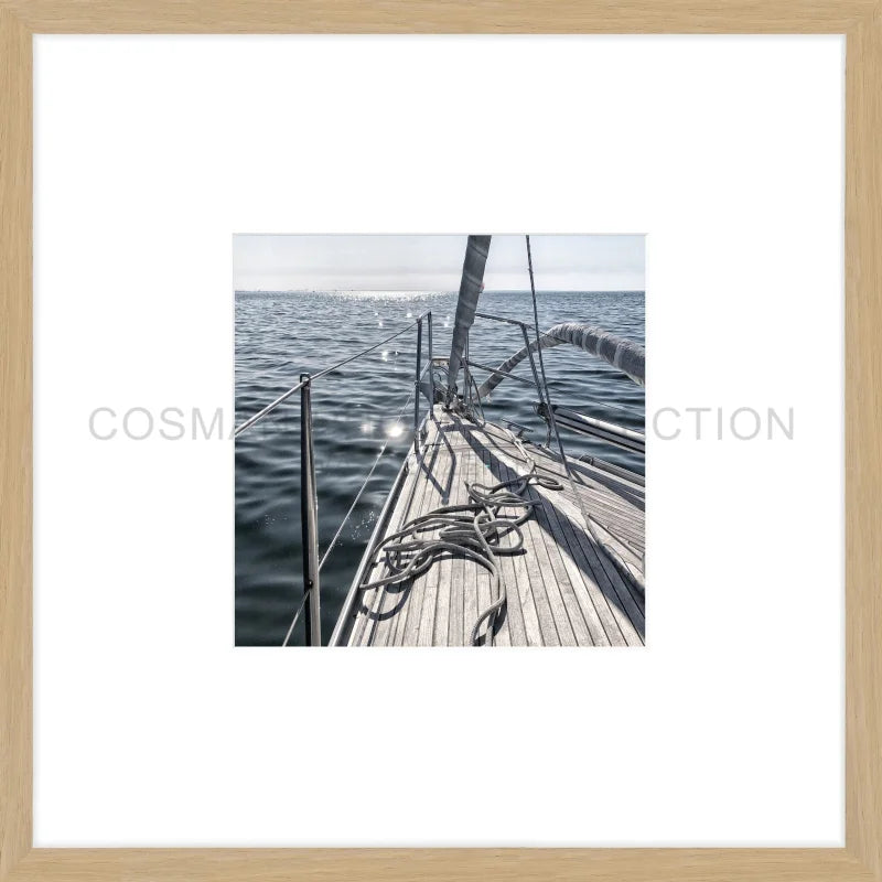 Poster Segelboot SAIL02OB - 43x43cm Objektrahmen - eiche