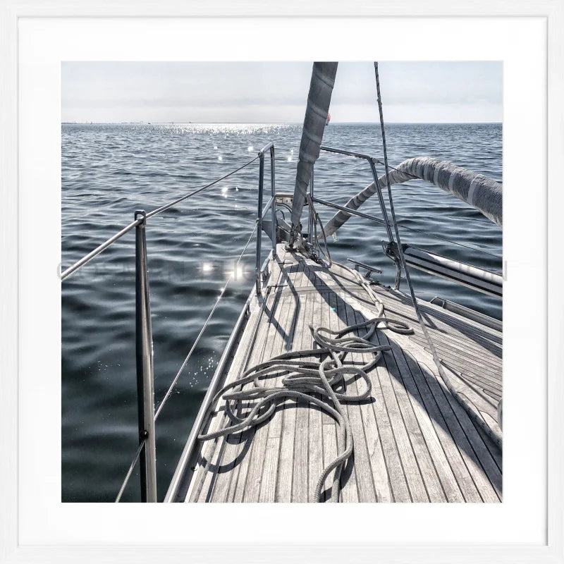 Poster Segelboot SAIL02Q - Weiss 1.5cm / Quadrat 55
