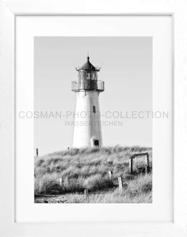 Cosman-Interior Motiv: schwarz/weiss / Grösse: S (25cm x 31cm) / Rahmenfarbe: weiss matt Poster Sylt SY73